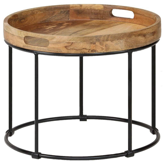 Coffee Table Solid Mange Wood and Steel