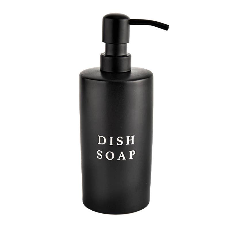 Black Stoneware Dish Soap Dispenser- 15 oz