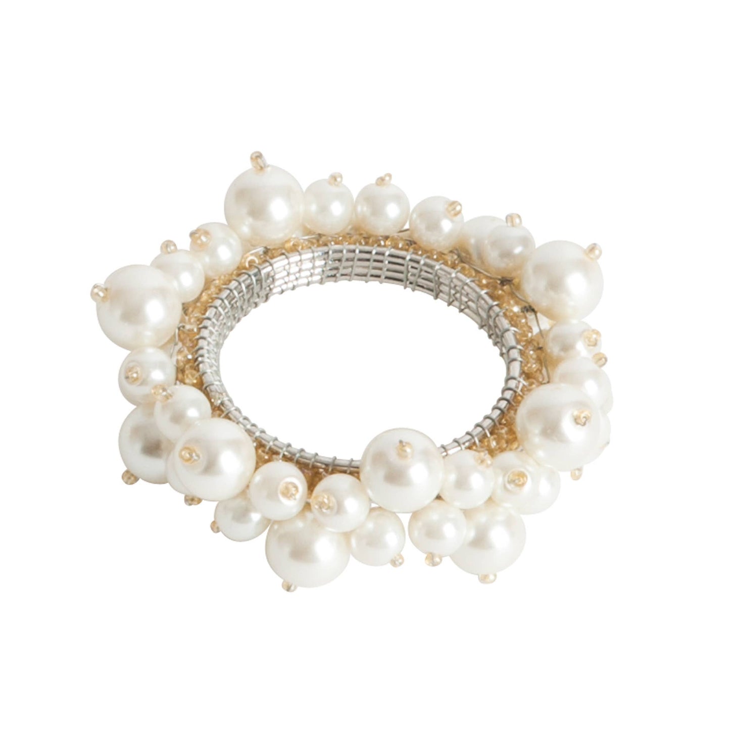 Faux Pearl Napkin Ring: Ivory