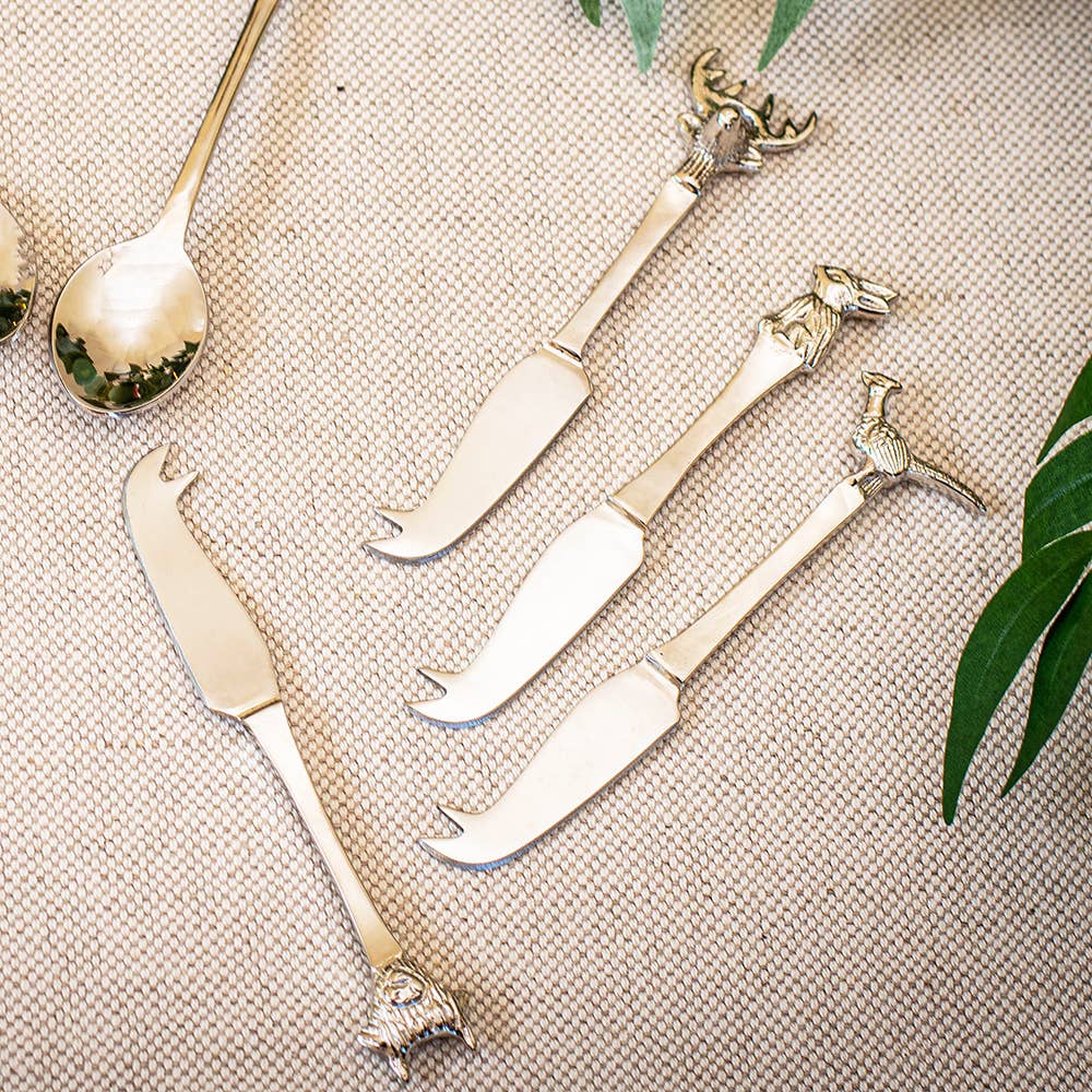 4 Mini Cheese Knives - Country Animals