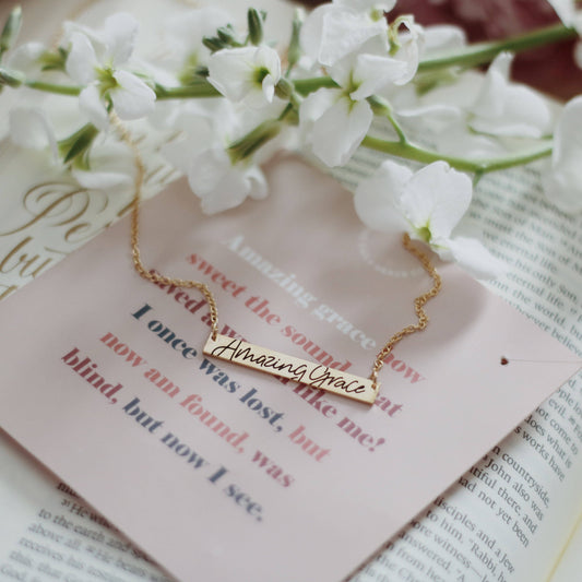 Amazing Grace Bar Necklace