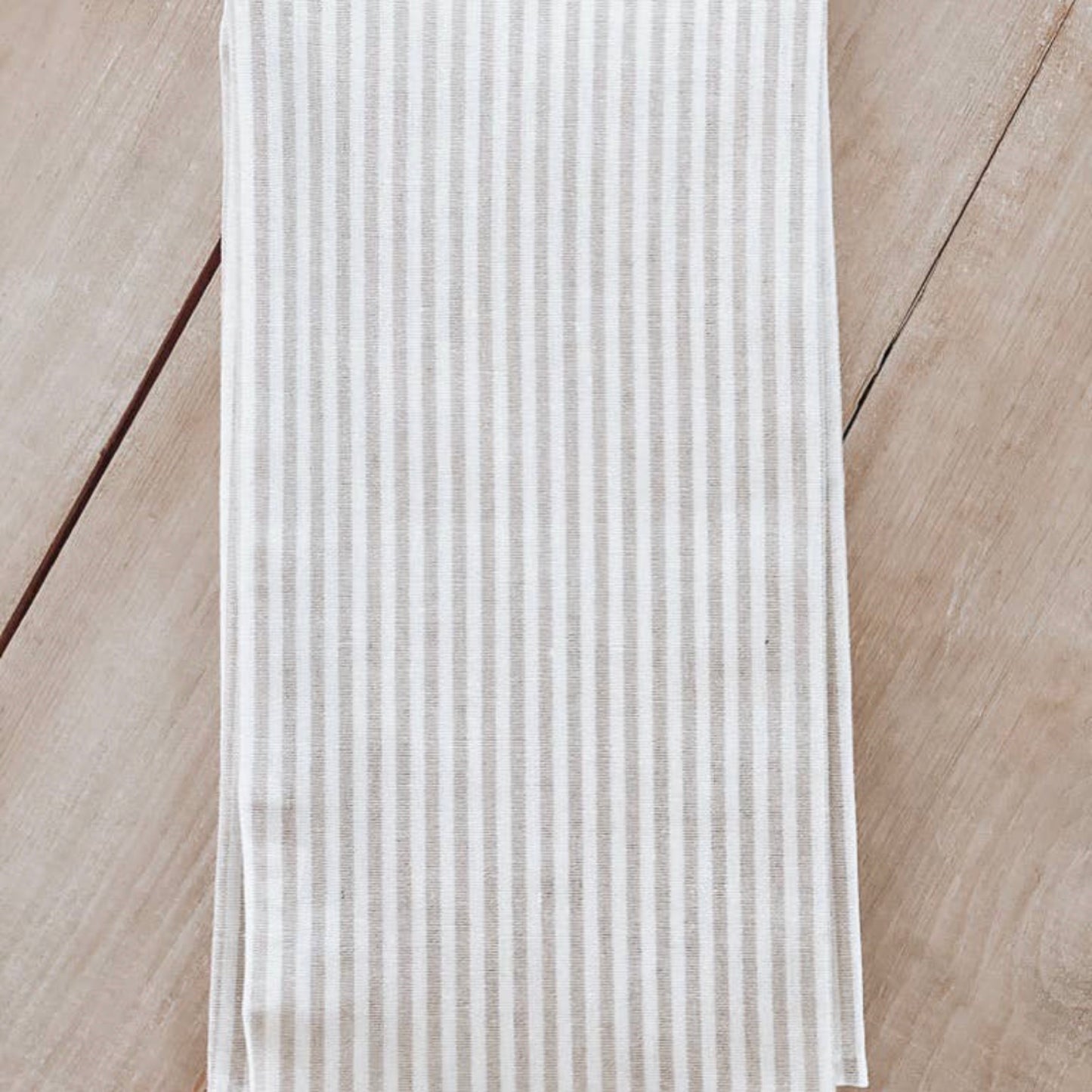 Striped Linen Tea Towel- Beige Striped