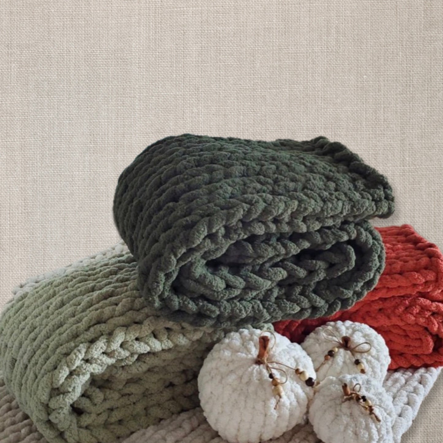 Luxury Soft Chunky Knit Chenille Throw Blankets